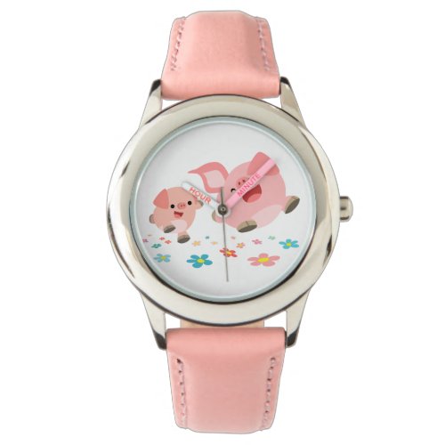 Its Spring_Two Cute Cartoon Pigs Watch