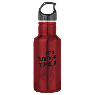 It's Summer Time Coconut Beach Vacation Funny Stainless Steel Water Bottle
