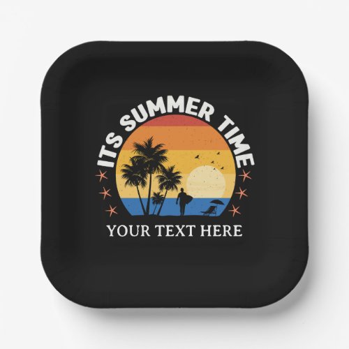 It's Summer Time Tropical Sunset Design Paper Plates