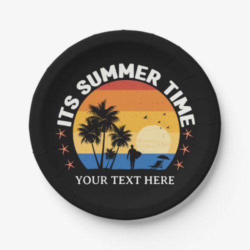 It's Summer Time Tropical Sunset Design Paper Plates