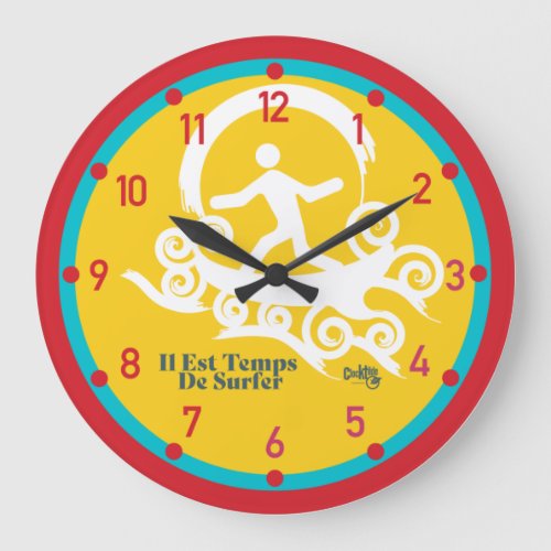 ItS SURFEAR TIME CALIFORNIA 1778 FRANCES Large Clock