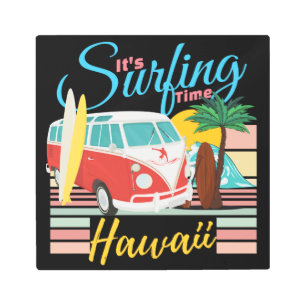 It's Surfing Time Hawaii - Summer Beach Vibes Metal Print