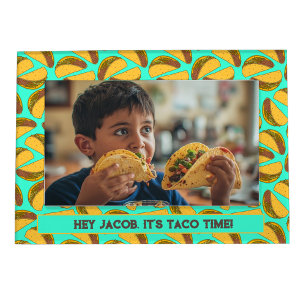It's Taco Time Mexican Food Patterned Magnetic Frame