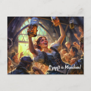 It's tapped Munich Greetings Beerfest Postcard
