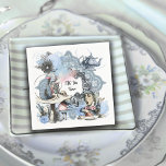 Its Tea Time Dust Blue Alice Wonderland Napkins