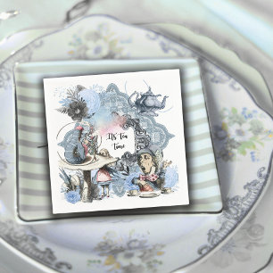 Its Tea Time Dust Blue Alice Wonderland Napkins