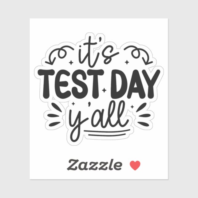 It's Test Day Y'all, Groovy Testing Day Teacher Sticker (Sheet)