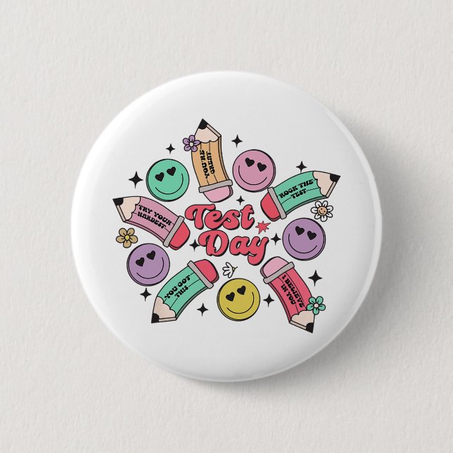 It's Test Day Yall Teacher Team State Testing Wome Button (Front)