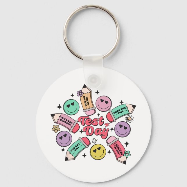 It's Test Day Yall Teacher Team State Testing Wome Keychain (Front)