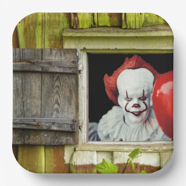 It's that clown again. paper plates (Front)