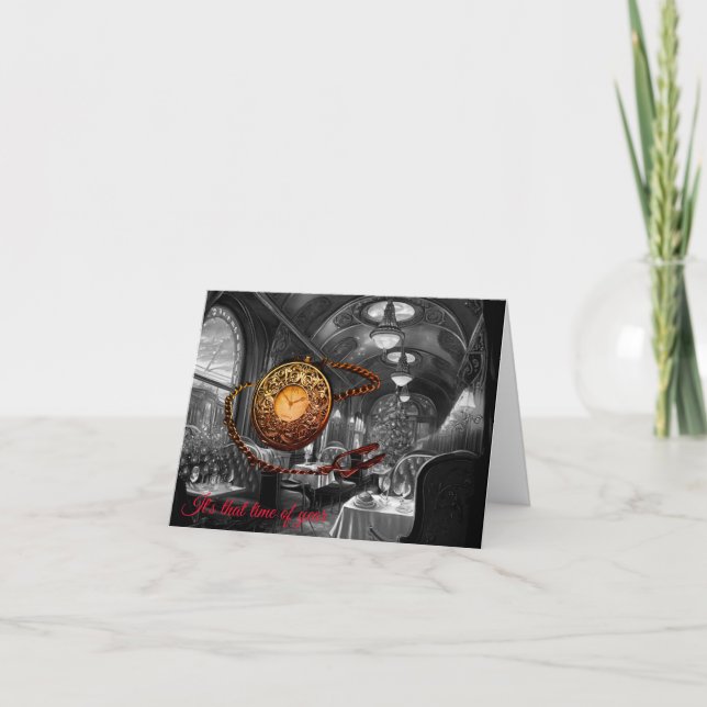 It's that time of year train car christmas card (Front)