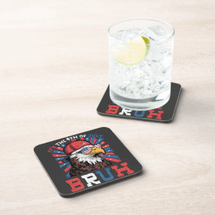Its The 4th Of July Bruh Bald Eagle Patriotic Beverage Coaster