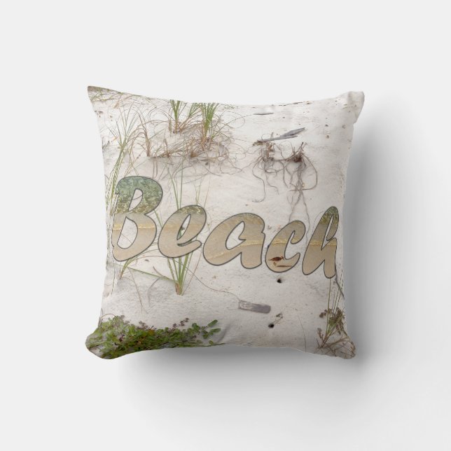 It's The Beach on Your Couch Throw Pillow (Front)