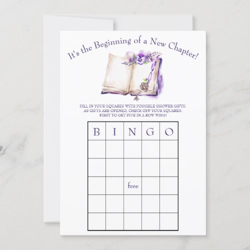 Its the Beginning of a New Chapter  BINGO game Invitation