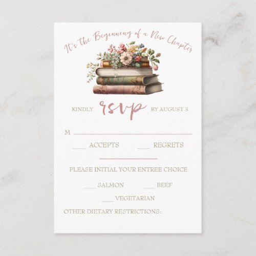 Its the Beginning of a New Chapter Bridal RSVP Enclosure Card