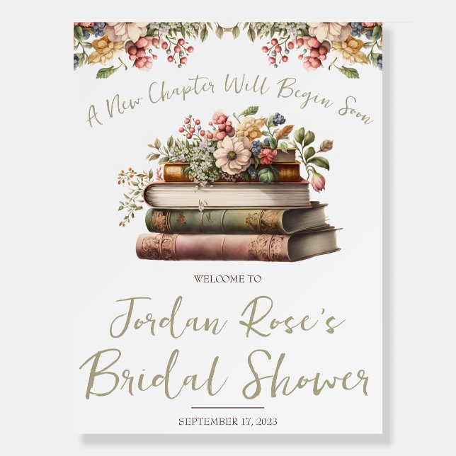 It's the Beginning of a New Chapter Bridal Shower Foam Board (Front)