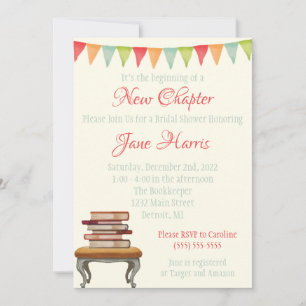 It's the Beginning of a New Chapter Bridal Shower Invitation