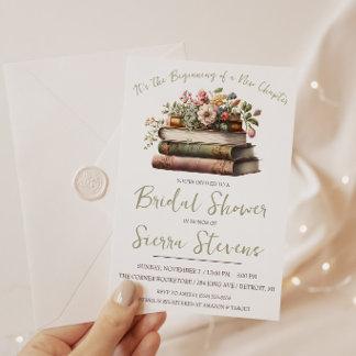 It's the Beginning of a New Chapter Bridal Shower Invitation