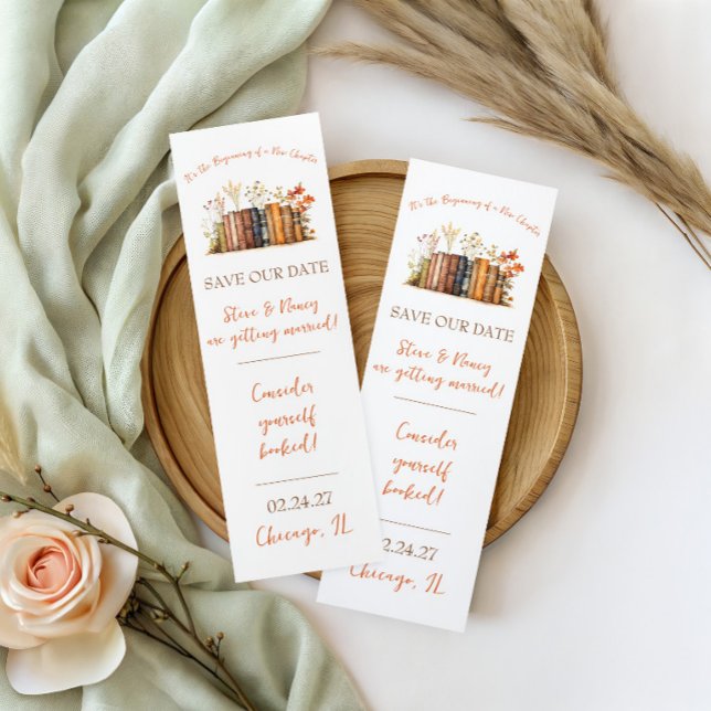 It's the Beginning of a New Chapter Save the Date Bookmarks (Creator Uploaded)