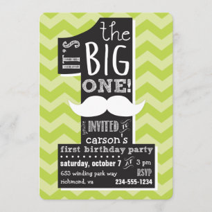 It's the BIG one! First Birthday Boy Invitation