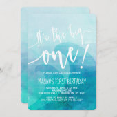 It's the Big One Wave 1st Birthday Invitation Surf (Front/Back)