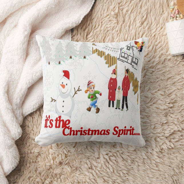 its the Christmas Spirit - Believe it Pillows! Throw Pillow (Blanket)