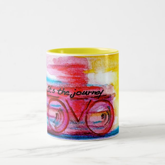 It's the Journey-Original Art by SQ Streater Two-Tone Coffee Mug (Center)