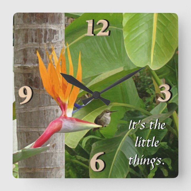 It's the Little Things Square Wall Clock (Front)