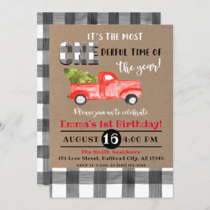 It's the most ONE-derful time of year 1st Birthday Invitation