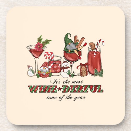 Its the Most Wine_derful Time Beverage Coaster