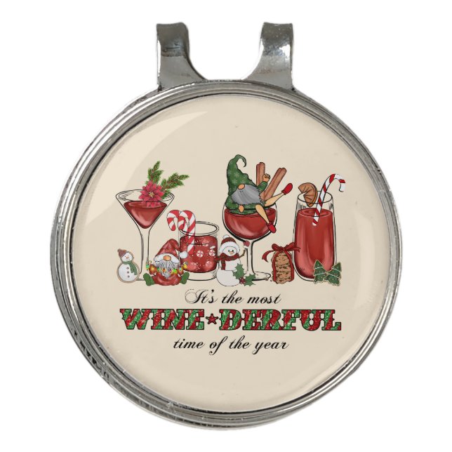 It's the Most Wine-derful Time Golf Hat Clip (Front)