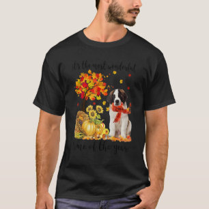 It's The Most Wonderful Autumn Time Saint Bernard  T-Shirt