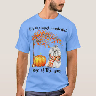 Its The Most Wonderful Autumn Time Shih tzu Scarf  T-Shirt