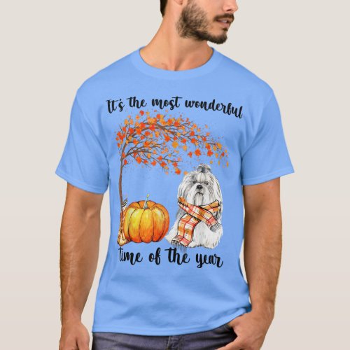 Its The Most Wonderful Autumn Time Shih tzu Scarf  T_Shirt