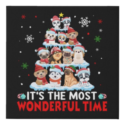 its the most wonderful time faux canvas print