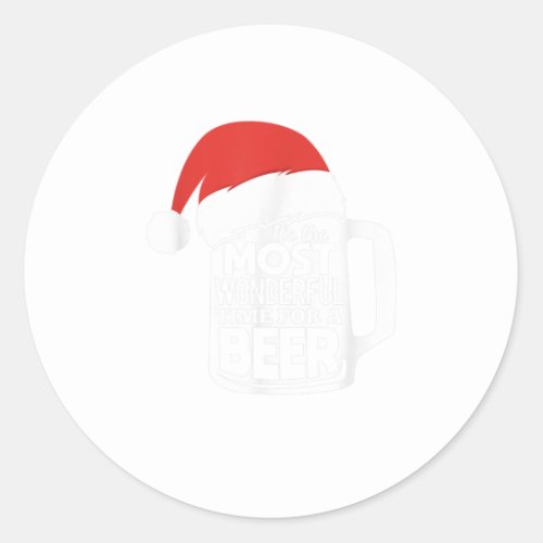 Its The Most Wonderful Time For A Beer Chris Classic Round Sticker