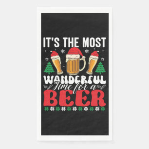 It's The Most Wonderful Time For A Beer Christmas Paper Guest Towels
