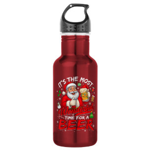 Its The Most Wonderful Time for A Beer Christmas Stainless Steel Water Bottle