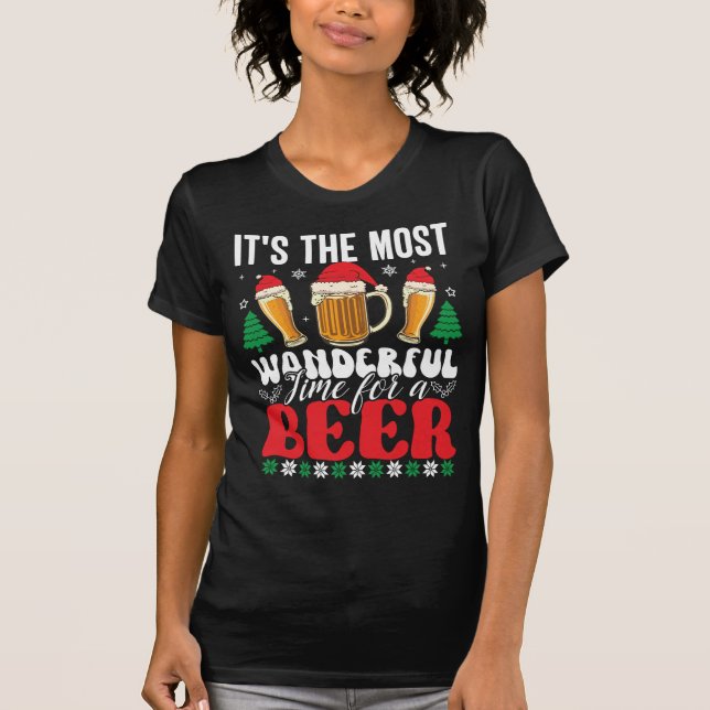 It's The Most Wonderful Time For A Beer Christmas T-Shirt (Front)