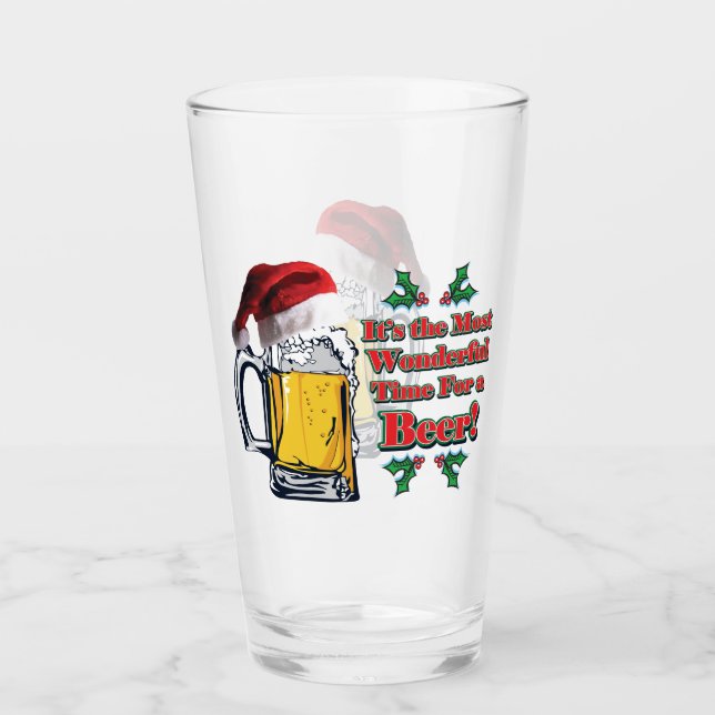 Its the Most Wonderful Time for a Beer Glass (Front)