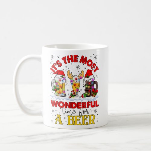 Its The Most Wonderful Time For A Beer Santa Hat  Coffee Mug