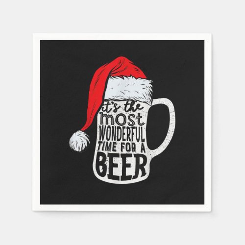 Its The Most Wonderful Time For A Beer Santa Hat  Napkins