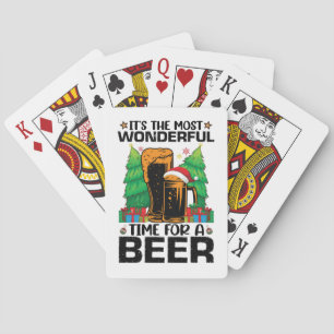 Its The Most Wonderful Time For A Beer Santa Poker Cards