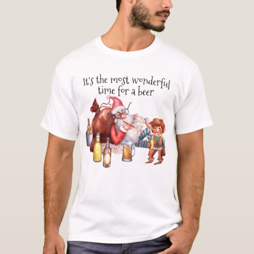 Its the Most Wonderful Time for a Beer Santa T_Shirt