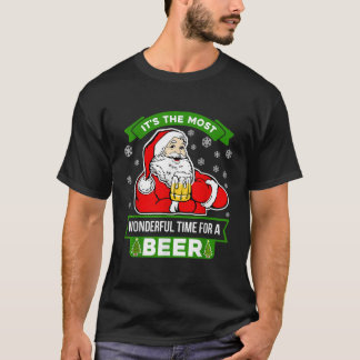 Its The Most Wonderful Time For A Beer SANTA TShir T-Shirt