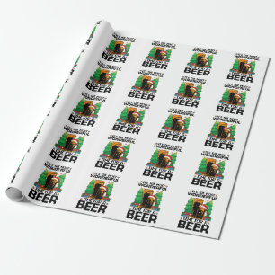 Its The Most Wonderful Time For A Beer Santa Wrapping Paper
