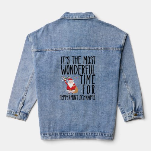Its The Most Wonderful Time For Peppermint Schnap Denim Jacket