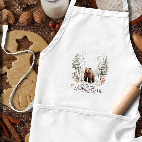 Its the Most Wonderful Time of the Year Bear Adult Apron