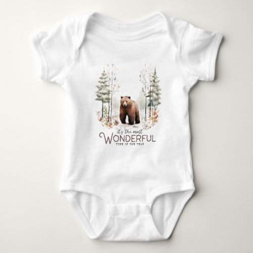 Its the Most Wonderful Time of the Year Bear Baby Bodysuit