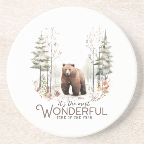 Its the Most Wonderful Time of the Year Bear Coaster
